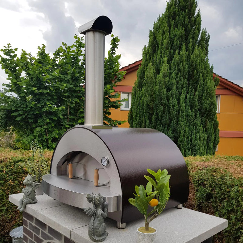 ALFA Alfa 4 Pizze 31-Inch Outdoor Countertop Wood-Fired Pizza Oven - Copper