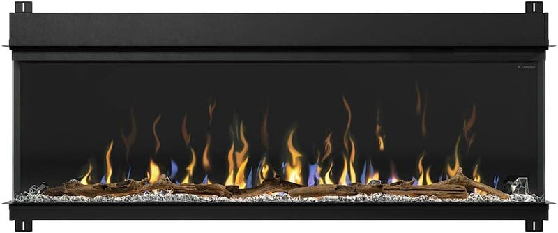 Dimplex IgniteXL Bold 60-in Built-in Linear Modern Electric Fireplace with Multiple Display Options, Multi-Colored Flames | with Crystals and Driftwood Logset, Model: XLF6017-XD | SKU: XLF6017-XD