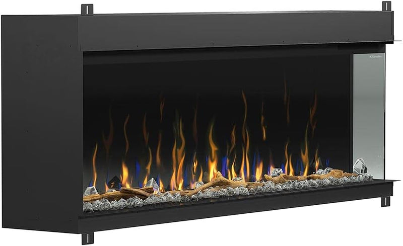 Dimplex IgniteXL Bold 60-in Built-in Linear Modern Electric Fireplace with Multiple Display Options, Multi-Colored Flames | with Crystals and Driftwood Logset, Model: XLF6017-XD | SKU: XLF6017-XD