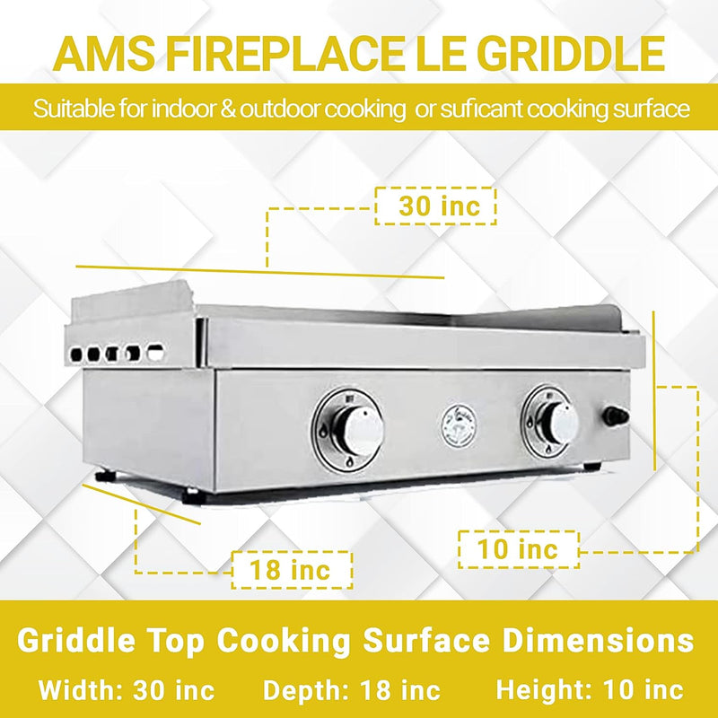 Le Griddle |2 Burner Outdoor 304 Stainless Steel Griddle 30 inch | (GFE75)