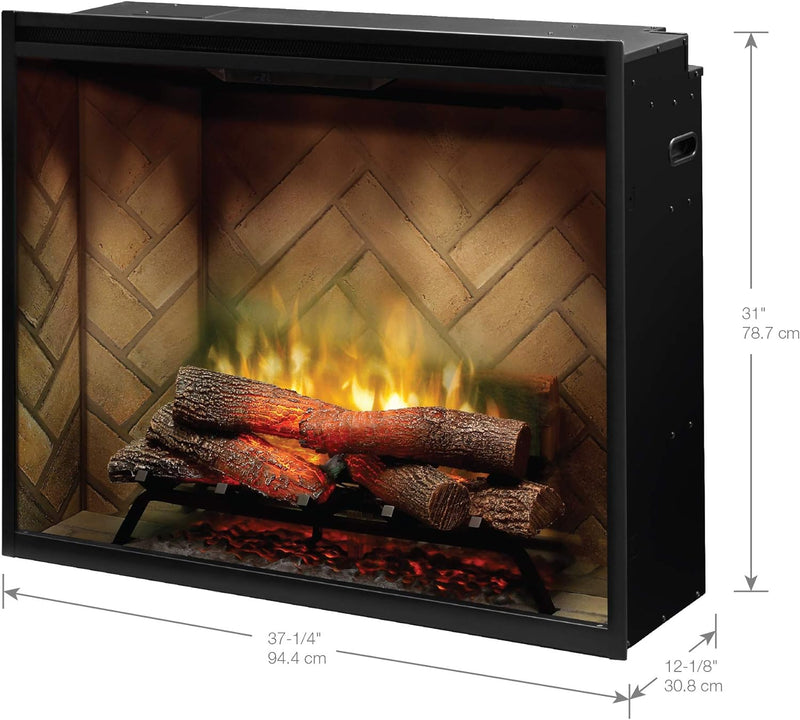 Dimplex Revillusion® 36" Portrait Built-In Firebox (Model: RBF36P) - 4435/6739/8786 BTU - Herringbone - SKU 500002398