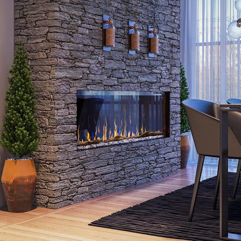 Dimplex IgniteXL Bold 60-in Built-in Linear Modern Electric Fireplace with Multiple Display Options, Multi-Colored Flames | with Crystals and Driftwood Logset, Model: XLF6017-XD | SKU: XLF6017-XD