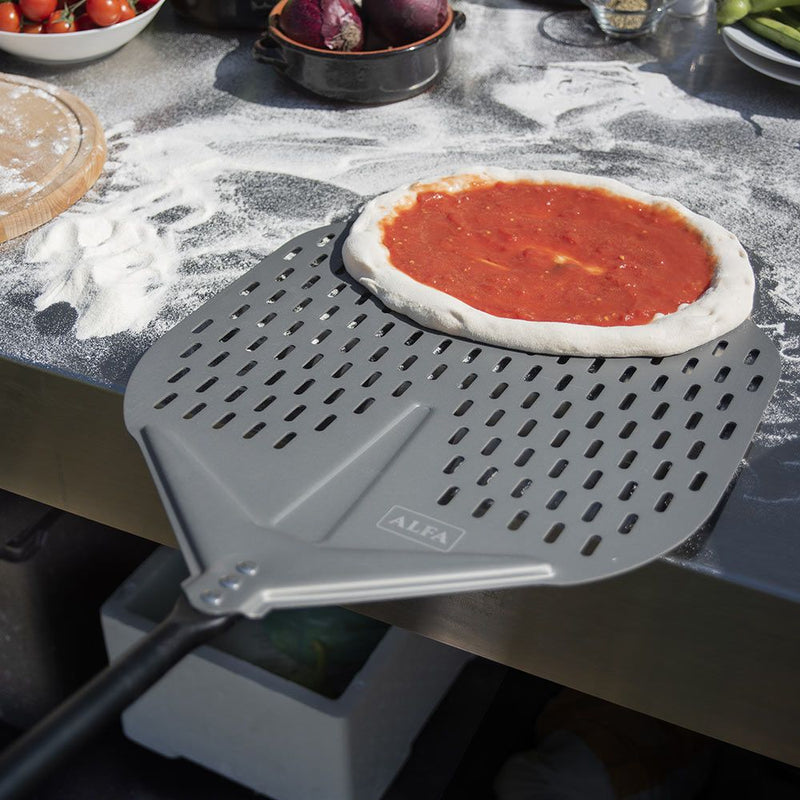 ALFA AC-5PSET48 48-Inch Large Pizza Peel, Turner, Brush, Rake, and Shovel Set