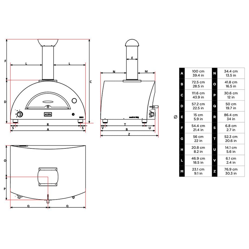 ALFA Alfa Brio Gas/Wood Fired Pizza Oven | FXBRIO-GROA-U/ FXBRIO-GGIA-U