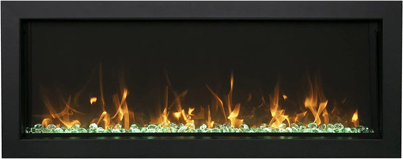 Amantii BI-40-XTRASLIM Panorama 40-Inch Extra Slim Built-in Electric Fireplace, Black Steel