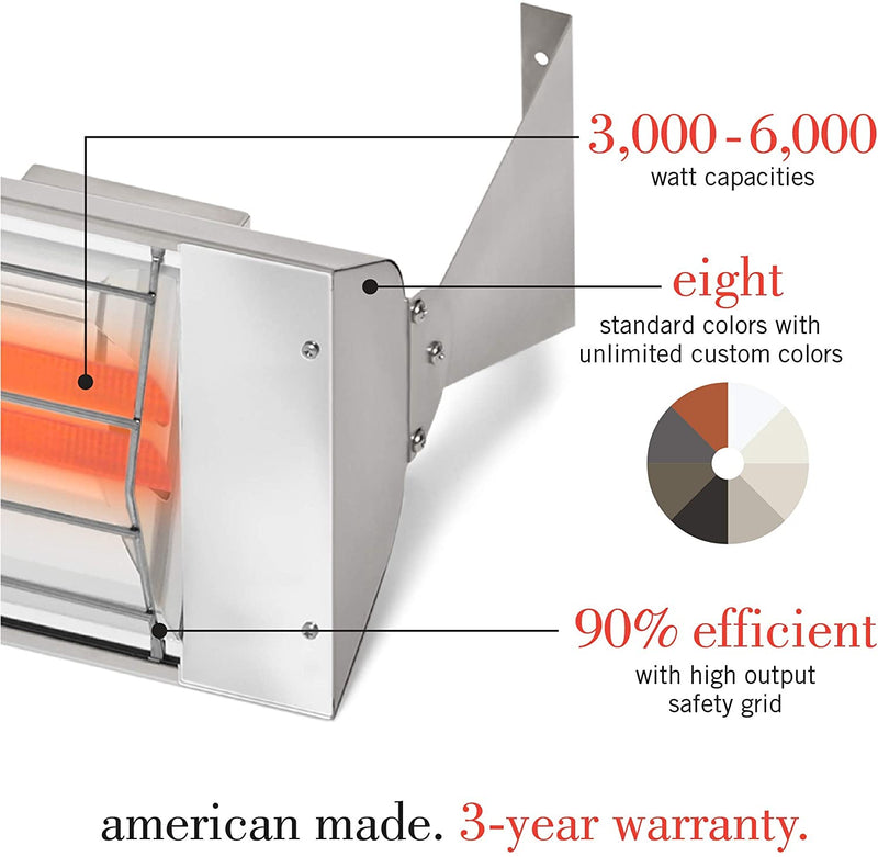 Infratech Stainless Steel 61.25” Dual Element Fixture 6000 Watt, 277 Volt, Stainless Steel - WD-6027 SS