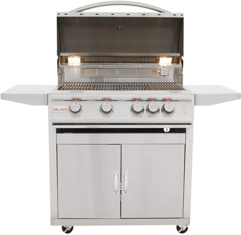 Blaze 32" Freestanding Natural Gas Grill with Lights - BLZ-4LTE2-NG-BLZ-4-CART