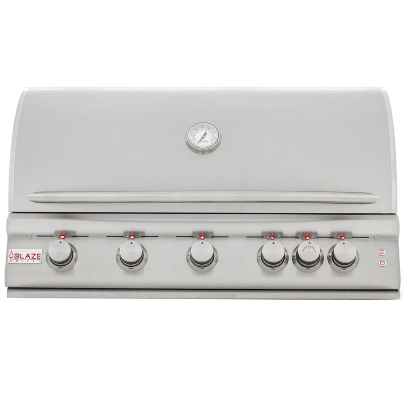 Blaze 40" Premium LTE 5-Burner Built-in Natural Gas Grill with Rear Infrared Burner & Grill Lights - BLZ-5LTE2-NG