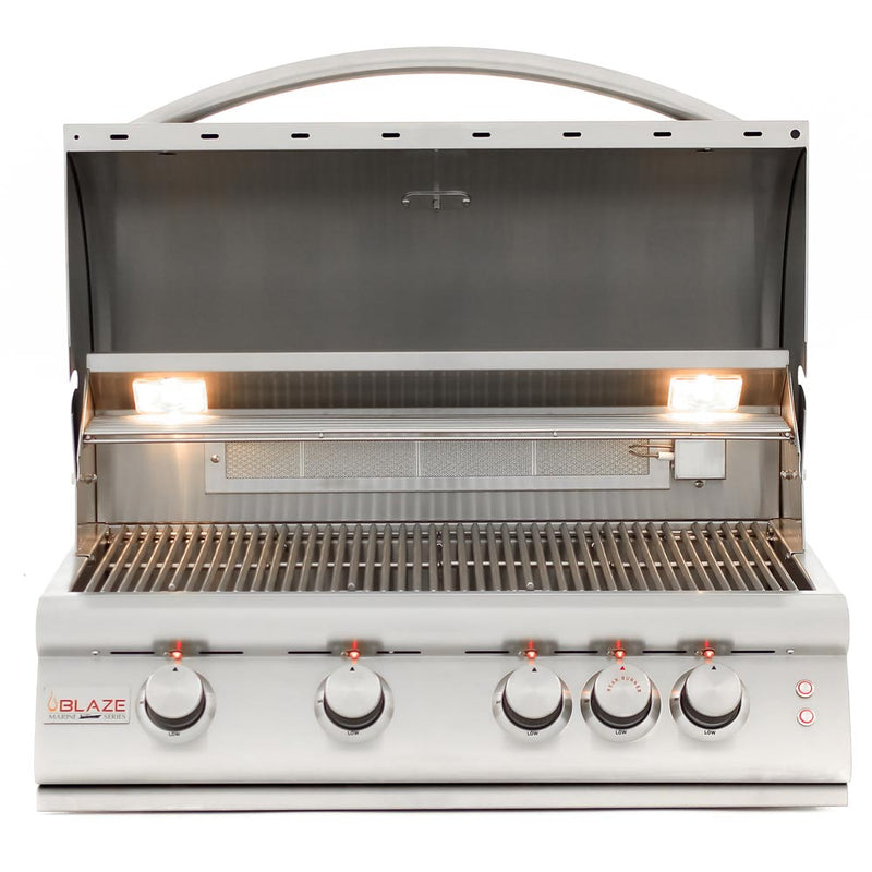 Blaze 32" 4-Burner 4LTE2 Built-In Grill Blaze in Marine Grade 316 Stainless Steel Grill - BLZ-4LTE2MG-NG