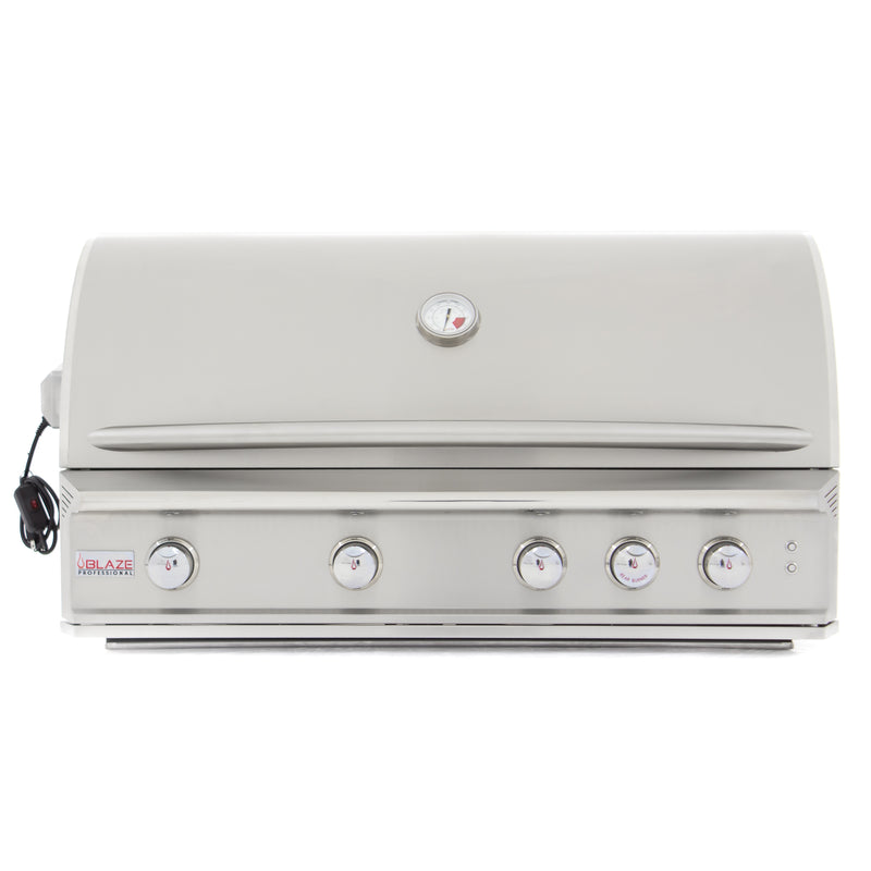 Blaze 44" 4-Burner Built-In Grill with 1050 sq. in.; 72,000 BTU + 10k BTU Rotiiss Burner - NG