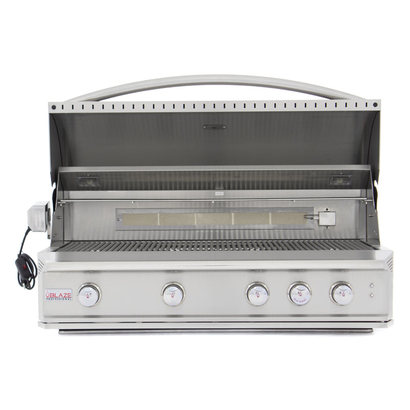 Blaze 44" 4-Burner Built-In Grill with 1050 sq. in.; 72,000 BTU + 10k BTU Rotiiss Burner - NG