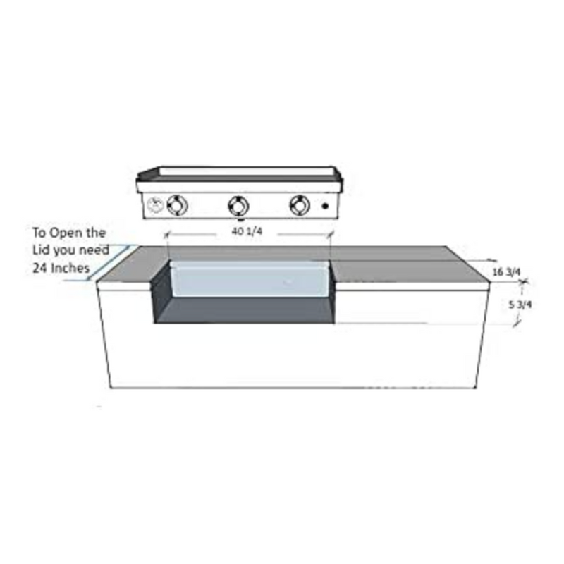 Le Griddle Big Texan 41-Inch, 3-Burner Built-In Gas Griddle for Outdoor Island or Countertop - GFE105