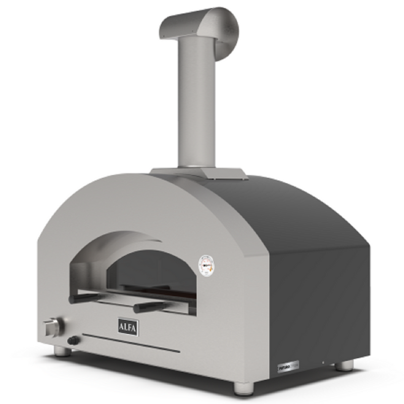 ALFA Futuro Gas Pizza Oven, Silver Black, FXFT-2P-MSB-U