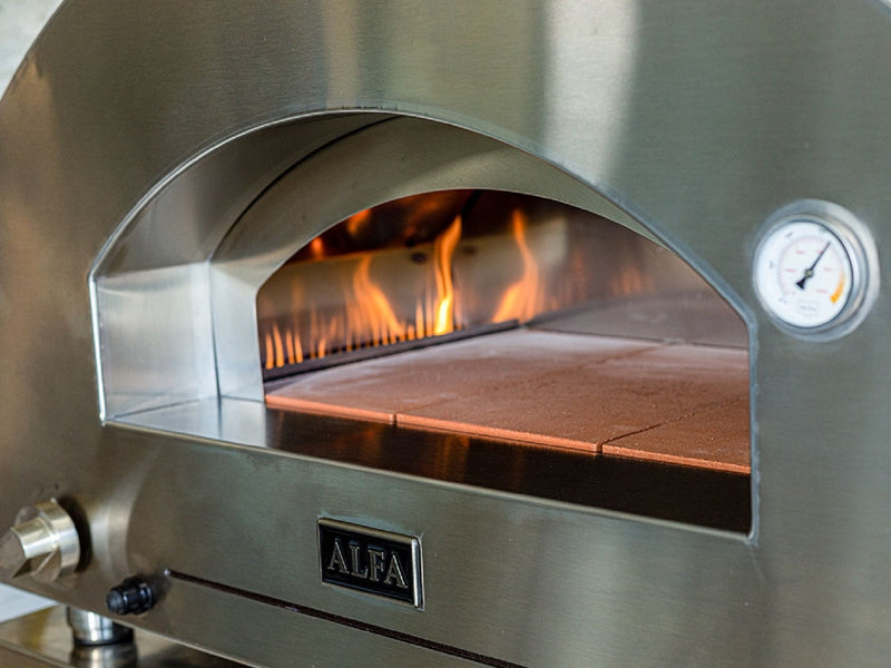 ALFA Futuro Gas Pizza Oven, Silver Black, FXFT-2P-MSB-U