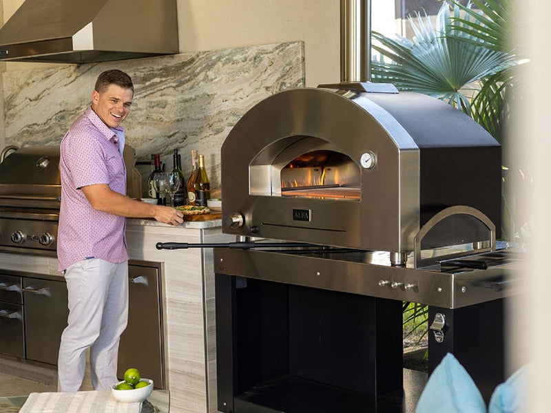 ALFA Futuro Gas Pizza Oven, Silver Black, FXFT-2P-MSB-U