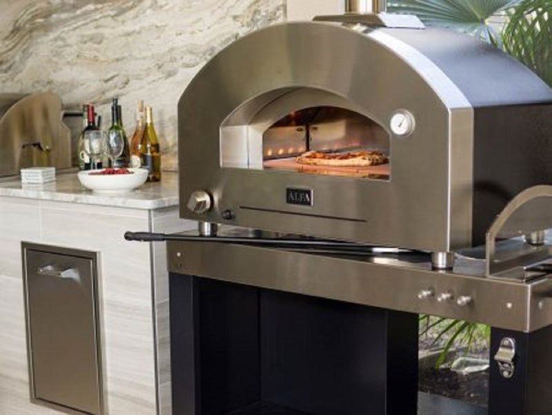 ALFA Futuro Gas Pizza Oven, Silver Black, FXFT-2P-MSB-U